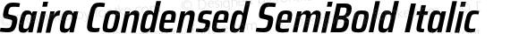 Saira Condensed SemiBold Italic