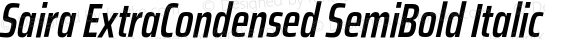 Saira ExtraCondensed SemiBold Italic