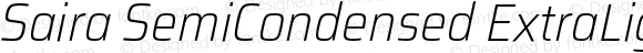 Saira SemiCondensed ExtraLight Italic