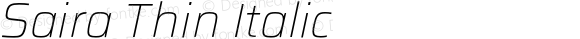 Saira Thin Italic