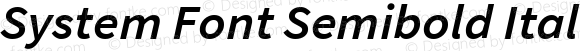 System Font Semibold Italic