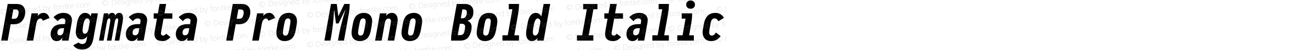 Pragmata Pro Mono Bold Italic