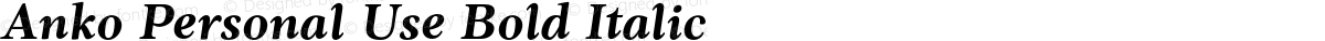 Anko Personal Use Bold Italic