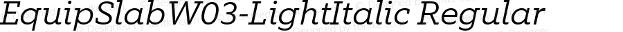 EquipSlab W03 Light Italic