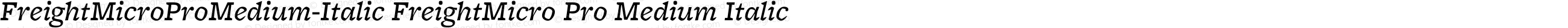 FreightMicroProMedium-Italic FreightMicro Pro Medium Italic