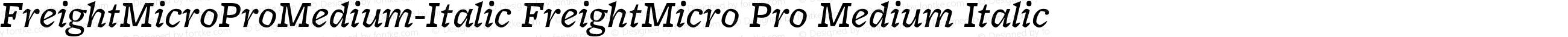 FreightMicroProMedium-Italic FreightMicro Pro Medium Italic