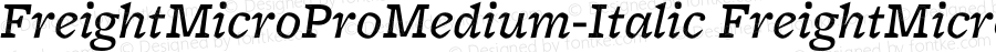 FreightMicroProMedium-Italic FreightMicro Pro Medium Italic