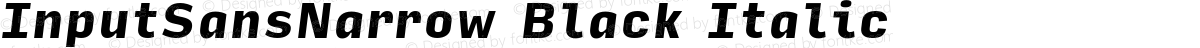 InputSansNarrow Black Italic