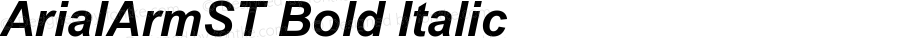 ArialArmST Bold Italic Version 2.90