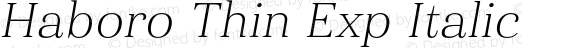 Haboro Thin Exp Italic