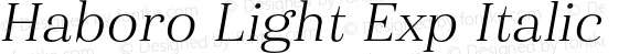 Haboro Light Exp Italic