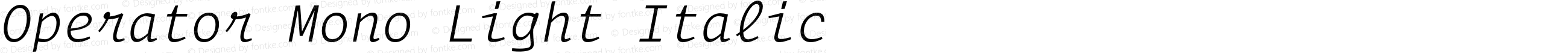 Operator Mono Light Italic