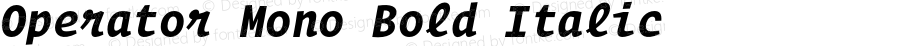 Operator Mono Bold Italic