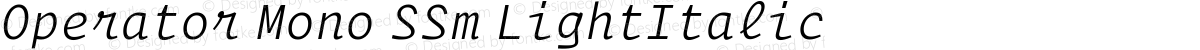 Operator Mono SSm LightItalic