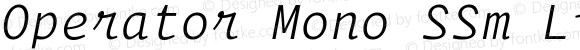 Operator Mono SSm Light Italic