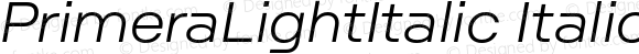 PrimeraLightItalic Italic