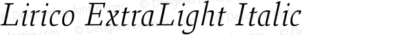 Lirico ExtraLight Italic