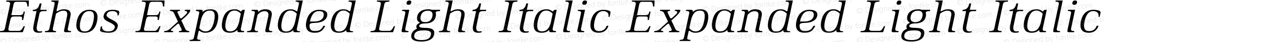 Ethos Expanded Light Italic Expanded Light Italic