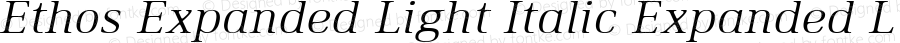 Ethos Expanded Light Italic Expanded Light Italic