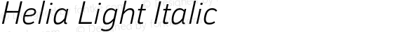 Helia Light Italic