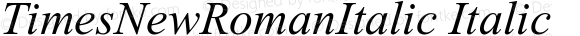 TimesNewRomanItalic Italic