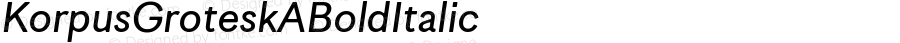 Korpus GroteskA Bold Italic
