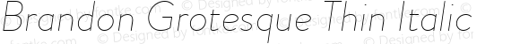 Brandon Grotesque Thin Italic