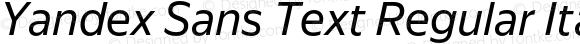 Yandex Sans Text Regular Italic