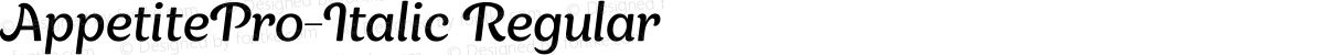 AppetitePro-Italic Regular