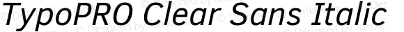 TypoPRO Clear Sans Italic