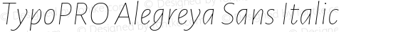 TypoPRO Alegreya Sans Thin Italic