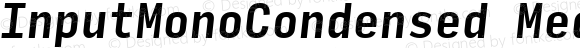InputMonoCondensed Medium Italic