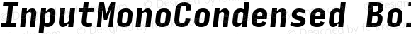 InputMonoCondensed Bold Italic