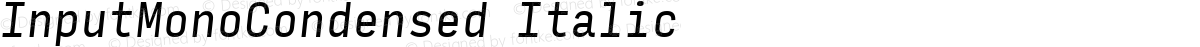 InputMonoCondensed Italic
