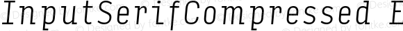 InputSerifCompressed ExLight Italic