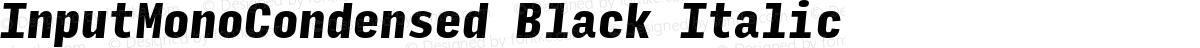 InputMonoCondensed Black Italic