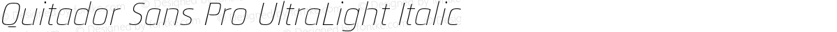 Quitador Sans Pro UltraLight Italic