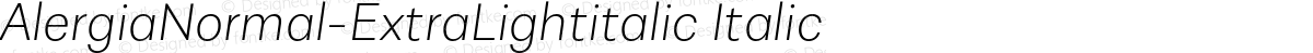 AlergiaNormal-ExtraLightitalic Italic