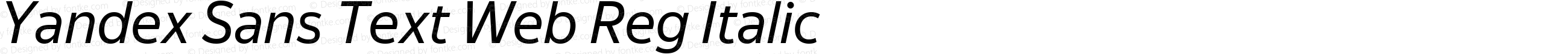 Yandex Sans Text Web Reg Italic