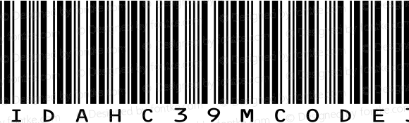 IDAHC39M Code 39 Barcode Regular IDAutomation.com 2014. Free to use for nonprofit or educational use and by organizations with less than 500K USD annual revenue.