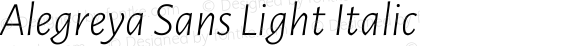 Alegreya Sans Light Italic