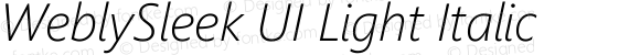 WeblySleek UI Light Italic