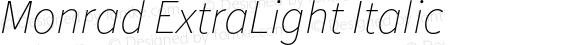 Monrad ExtraLight Italic