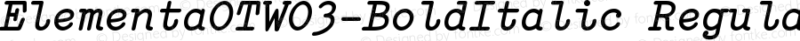 Elementa OT W03 Bold Italic