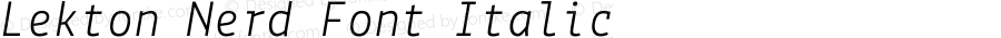 Lekton Nerd Font Italic