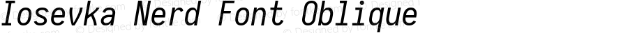 Iosevka Oblique Nerd Font Plus Font Awesome Mono