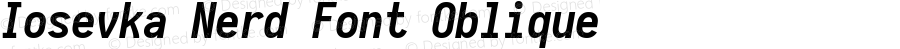 Iosevka Bold Oblique Nerd Font Complete