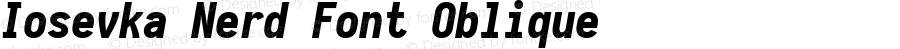 Iosevka Heavy Oblique Nerd Font Plus Font Awesome