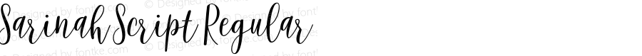 Sarinah Script Regular Version 1.000