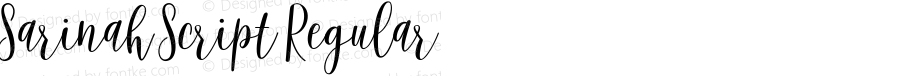 Sarinah Script Regular Version 1.000